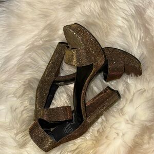 Mix No.6 heel gold metallic glitter